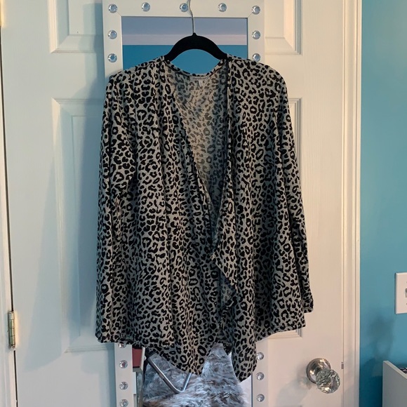 Leopard Sweater Cardigan, Large - Picture 1 of 3